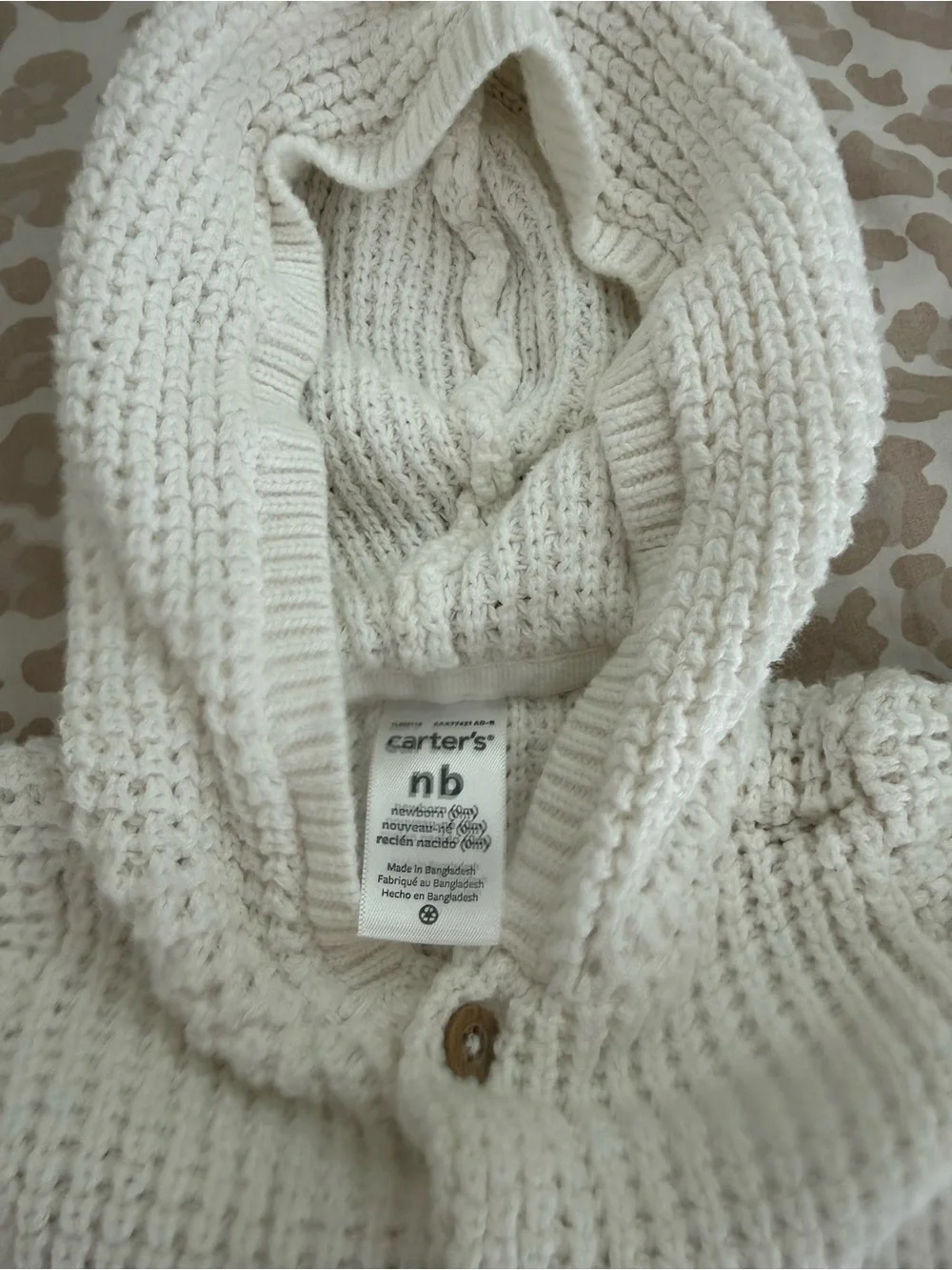 Carter’s knit hooded cardigan sweater with bear ears